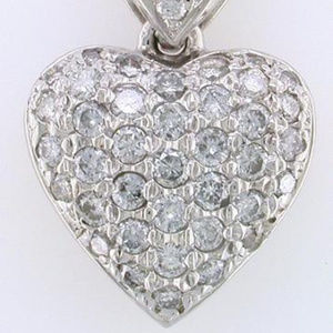 Diamond Pave Heart Pendant 1.01TDW 18KT White Gold